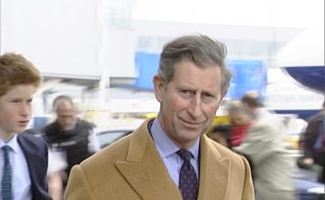 King Charles and young Prince Harry